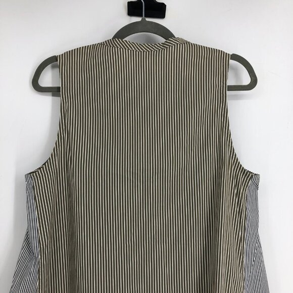 Alembika Ombre stripe Sleeveless oversized linen blend midi dress in Smoke 2 / M - Picture 10 of 16